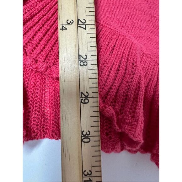 Lilly Pulitzer Pink Ruffle Cascading Kiernan Silk Cotton Blend Cardigan Size M - Picture 8 of 10